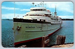 S.S. Milwaukee Clipper, Muskegon Michigan, Vintage 1963 Chrome Postcard