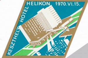 Hungary Keszthely Hotel Helikon Blue Vintage Luggage Label sk3803