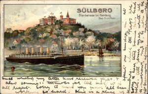 Sullberg Blankenese bei Hamburg Germany Steamer Steamship c1905 Postcard