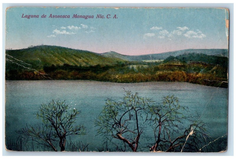 c1910 Laguna De Asososca Managua Nicaragua C.A. Antique Posted Postcard