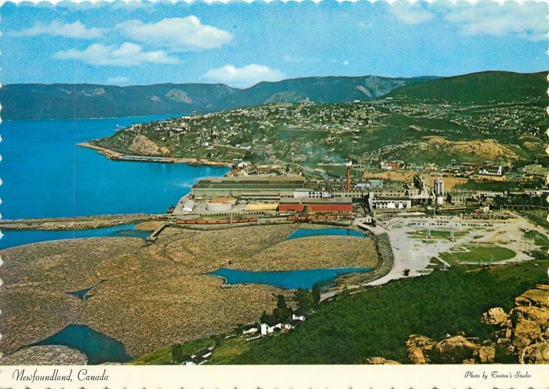 Corner Brook Bowaters Mill Newfoundland Canada aerial view Postcard