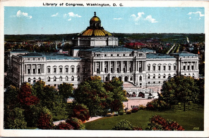 Library of Congress Washington DC Postcard unused 1915-30s (3984)