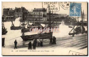 Old Postcard Le Treport The basin in heavy weather