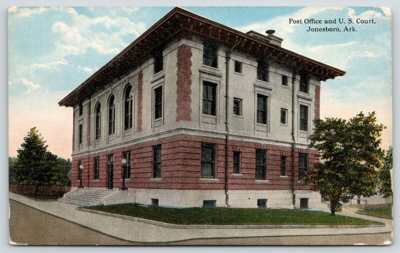 Jonesboro Arkansas~Post Office & US Federal Court House~c1910 Postcard 