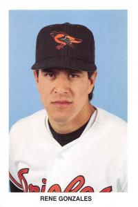 BALTIMORE ORIOLES INFIELDER RENE GONZALES  POSTCARD c1980s