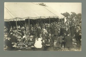 Battle Creek MICHIGAN RP c1910 ROOSEVELT DAY Crowd Tent FEEDING THE CROWD