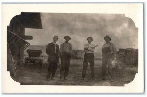 1911 Lumber Yard Workers Bellechester Minnesota MN RPPC Photo Antique Postcard