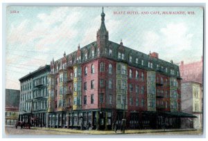 c1910 Exterior Blatz Hotel Cafe Building Milwaukee Wisconsin WI Vintage Postcard