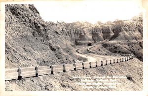 Highway Through Badlands real photo Badlands SD 