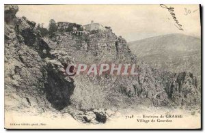 Old Postcard Environs de Grasse village of Gourdon