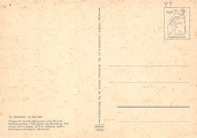 Bremen Norddeutscher Lloyd Ship 