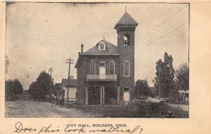 E12/ Holgate Ohio Postcard 1909 City Hall Building Henry County