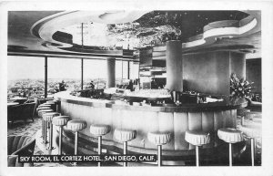 Postcard RPPC 1930s California San Diego Sky Room Cortez Hotel CA24-1725