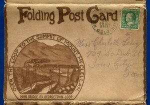 Clear Creek Canon Loop Colorado Railroad Gold Panning Postcard Folder 
