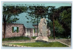 c1910's Memorial House And Boulder Monument New Paltz New York NY Postcard 