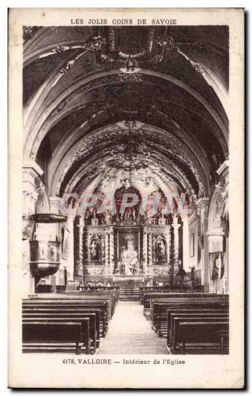 Old Postcard Interior of Valloire & # 39eglise
