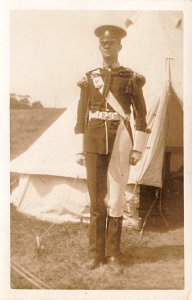 East Surreys Soldier Drummer, Real Photo Postcard