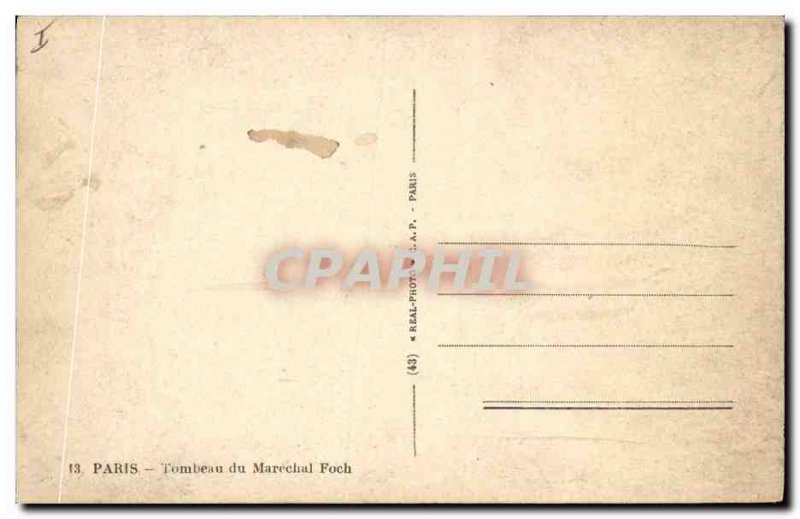 Old Postcard Paris Tomb of Marechal Foch