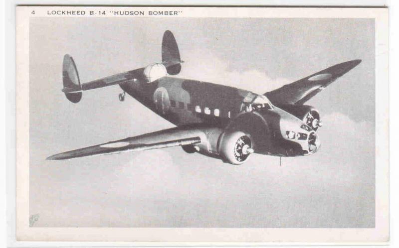 Lockheed B 14 Hudson Bomber Aircraft Plane Wwii World War Two 2 Postcard Hippostcard