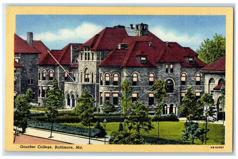 c1940 Goucher College Exterior Building Baltimore Maryland MD Vintage Postcard