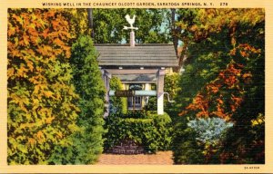 New York Saratoga Springs Wishing Well In The Chauncey Olcott Garden Curteich