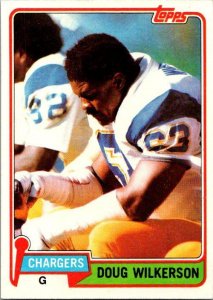 1981 Topps Football Card Doug Wilkerson San Diego Chargers sk60146