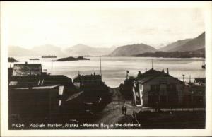 Kodiak Harbor AK Womens Bay Real Photo Postcard