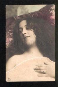 3046729 Tinted Lady w/ LONG HAIR on Pillow Vintage PHOTO PC
