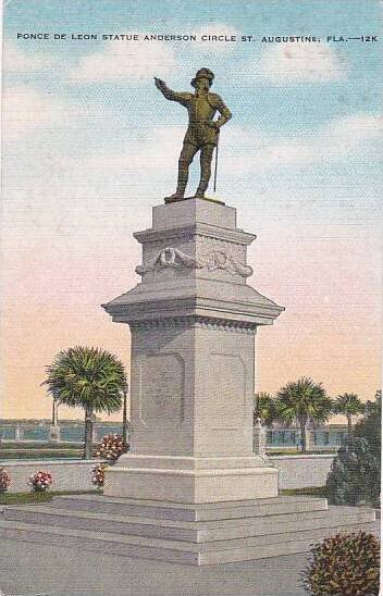 Florida Saint Augustine Ponce De Leon Statue Anderson Circle Saint Augustine