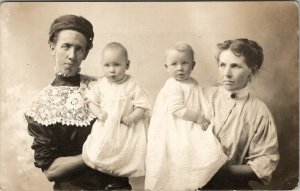 RPPC Hamilton Missouri Women with Cute Babies c1910 Postcard V10