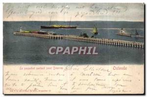 Old Postcard The Ship leaving Dover to Ostend