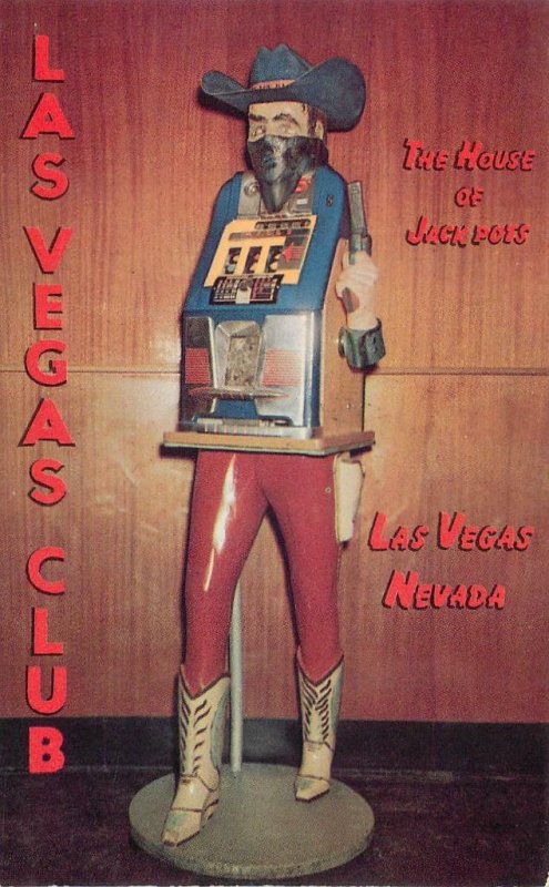 LAS VEGAS NV Las Vegas Club Outlaw Slot Machine Fremont Street Nevada Postcard