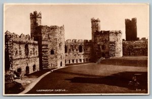 RPPC  1927  North Wales  UK   Carnarvon Castle   Postcard