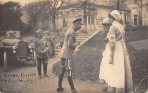 Crown Prince of Germany with Nurses Real Photo Vintage Postcard AA54004