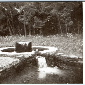 c1910s Osage, IA Spring Park's Beauty Spot Fountain Litho Photo Postcard A166