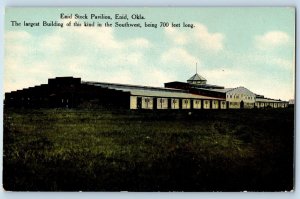 Enid Oklahoma OK Postcard Enid Stock Pavilion Exterior Building c1910 Vintage