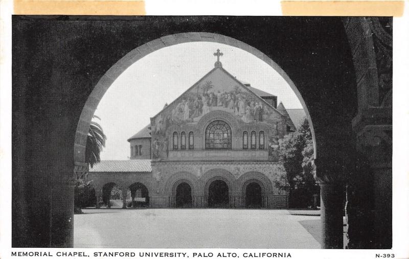 Stanford California~Stanford University~Palo Alto~Memorial Chapel @ Arch~1920s