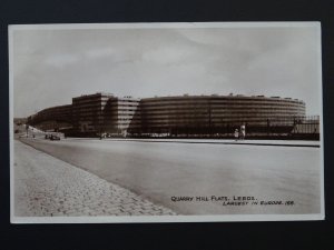 Yorkshire LEEDS Quarry Hill Flats Largest in Europe c1938 RP Postcard