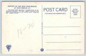 High Bridge Kentucky~Train Approaches Limestone Towers on Bridge~c1915 Postcard