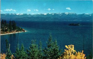 Flathead Lake Mission Mountains Kalispell-Polson Montana MT Postcard Plastichrom