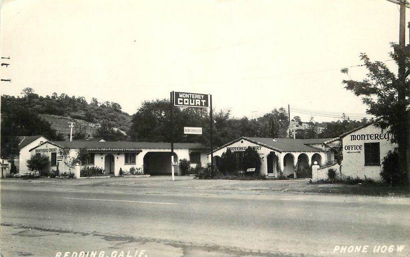 1940s Monterey Court roadside California RPPC Photo Postcard Redding 11815