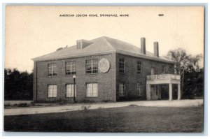 c1910's American Legion Home Building Road Entrance Springvale Maine ME Postcard