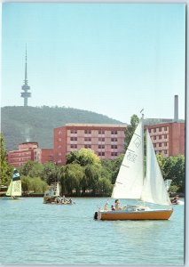 c1980s Canberra, ACT Australia Telstra Tower Lake Burley Griffin Sailing 4x6 M19