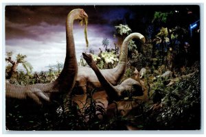 1980 Primeval World Ponderous Brontosauri Wallow Disneyland Anaheim CA Postcard