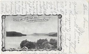 View of Otsego Lake Cooperstown New York Mailed 1904 Undivided Back