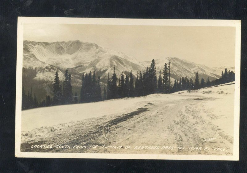 RPPC BERTHOUD PASS COLORADO THE SUMMIT HIGHWAY REAL PHOTO POSTCARD