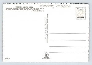 Edmonton Alberta Canada Skyline - Red Banner Postcard