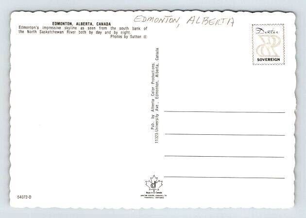 Edmonton Alberta Canada Skyline - Red Banner Postcard