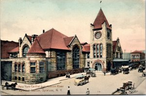 Postcard NY Syracuse - New York Central and Hudson River Railroad Station