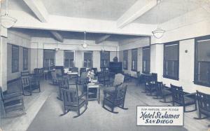 San Diego California~Hotel St James-Sun Parlor (11th Floor)~c1910 Postcard